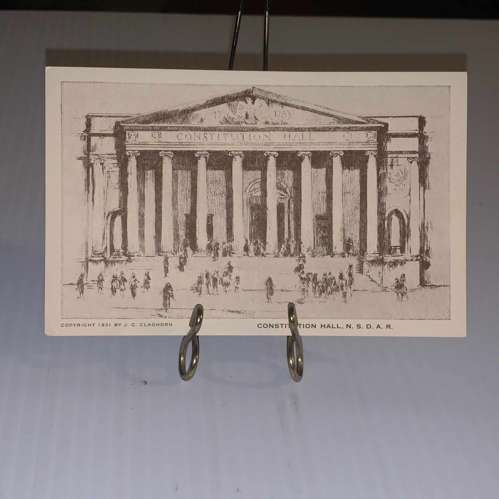Antique Postcard Constitution Hall Engraving By Joseph Conover Claghorn  1931
