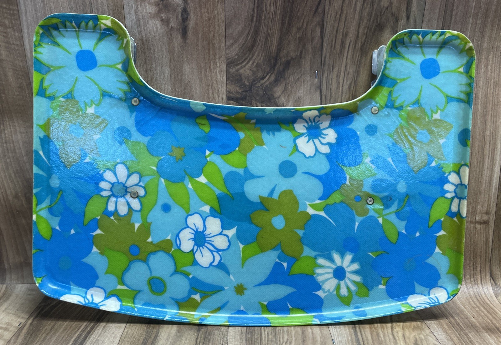 Vintage MCM 1970's Flower Power Baby High Chair Fiberglass Tray Table Kitchen Vintage MCM 1970's Flower Power Baby High Chair Fiberglass Tray Table Kitchen