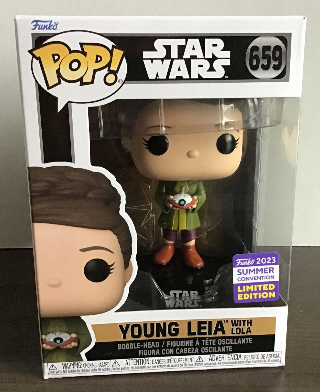 Funko Pop Star Wars: Obi-Wan Kenobi Young Leia w/ Lola #659 2023 SDCC Exclusive