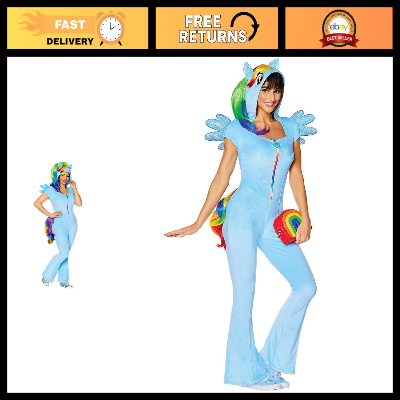 Spirit Halloween My Little Pony Friendship Is Magic Adult Rainbow Dash Jumpsuit