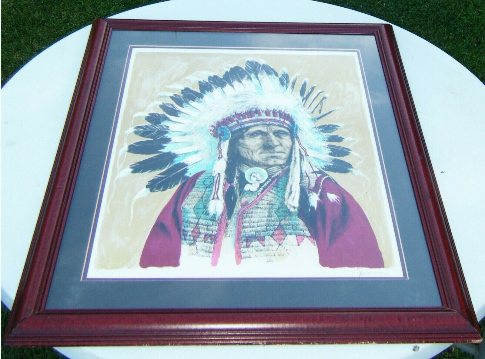 Vintage John A. Bruce Limited Edition Signed Lithograph Native Print No. 111/325