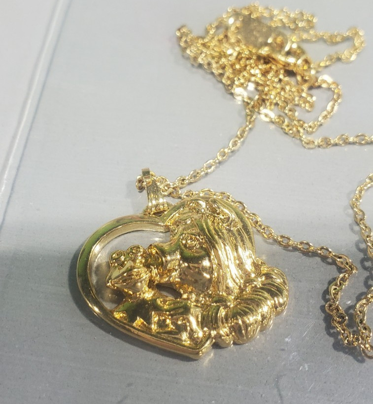 Hallmark 1980's Little Gallery Kermit & Miss Piggy Necklace Rare