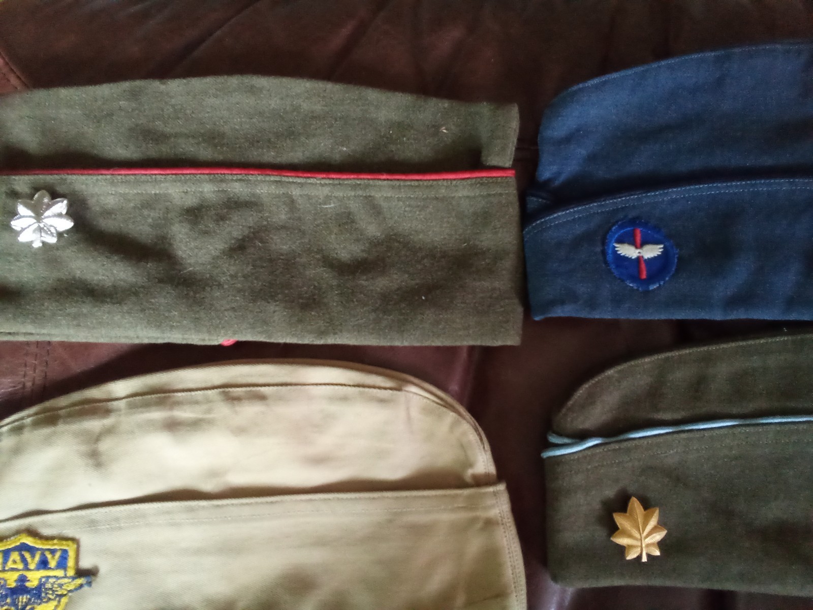 6 WW 2 ERA US ARMY & USMC GARRISON SIDE HATS CAPS 6 WW 2 ERA US ARMY & USMC GARRISON SIDE HATS CAPS