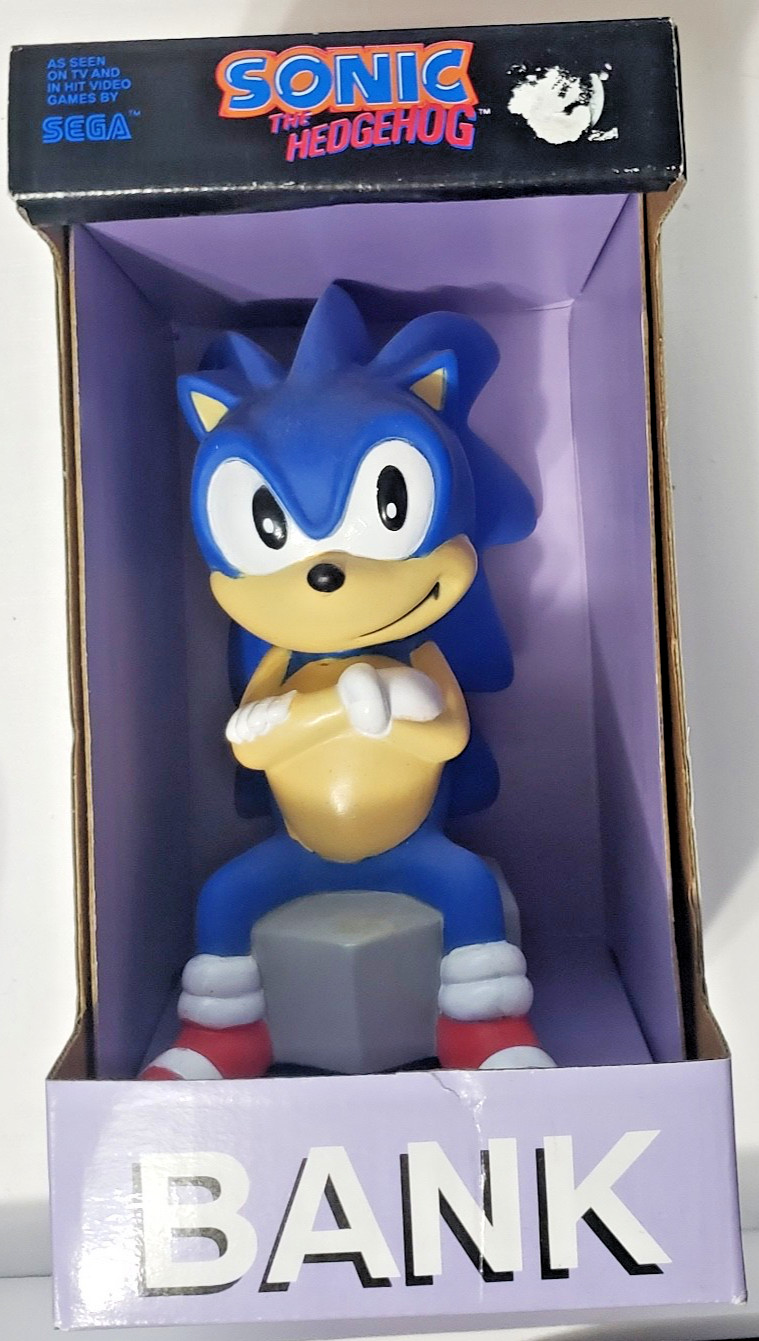 Sonic The Hedgehog SEGA Sitting Coin Bank 1994 MIP #2509 Sonic The Hedgehog SEGA Sitting Coin Bank 1994 MIP #2509