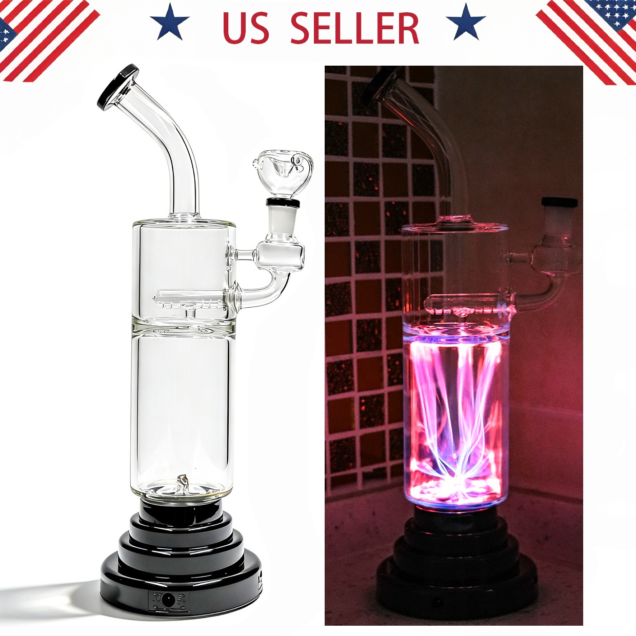 14'' Plasma Electric Glass Bong Water Pipes Smoking Bongs W/ 14mm bowl Hookah 14'' Plasma Electric Glass Bong Water Pipes Smoking Bongs W/ 14mm bowl Hookah