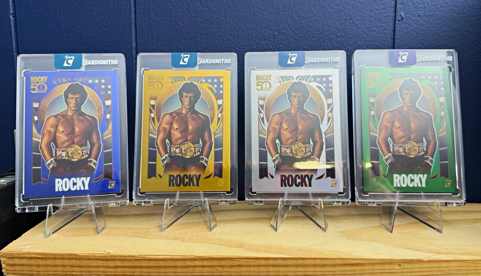 Cardsmiths Rocky 50th Anniversary Numbered Chase Trading Card 4-Card Lot Cardsmiths Rocky 50th Anniversary Numbered Chase Trading Card 4-Card Lot