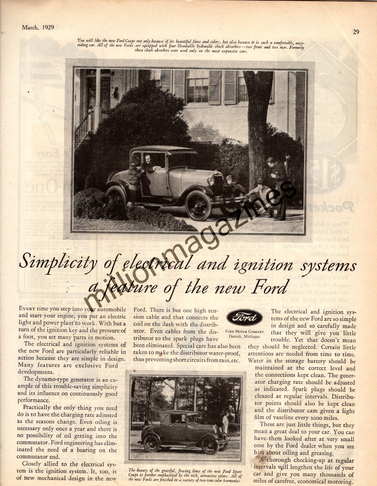 1929 Ford Model A Coupe Extremely rare Original photo ad from American Boy 1929 Ford Model A Coupe Extremely rare Original photo ad from American Boy