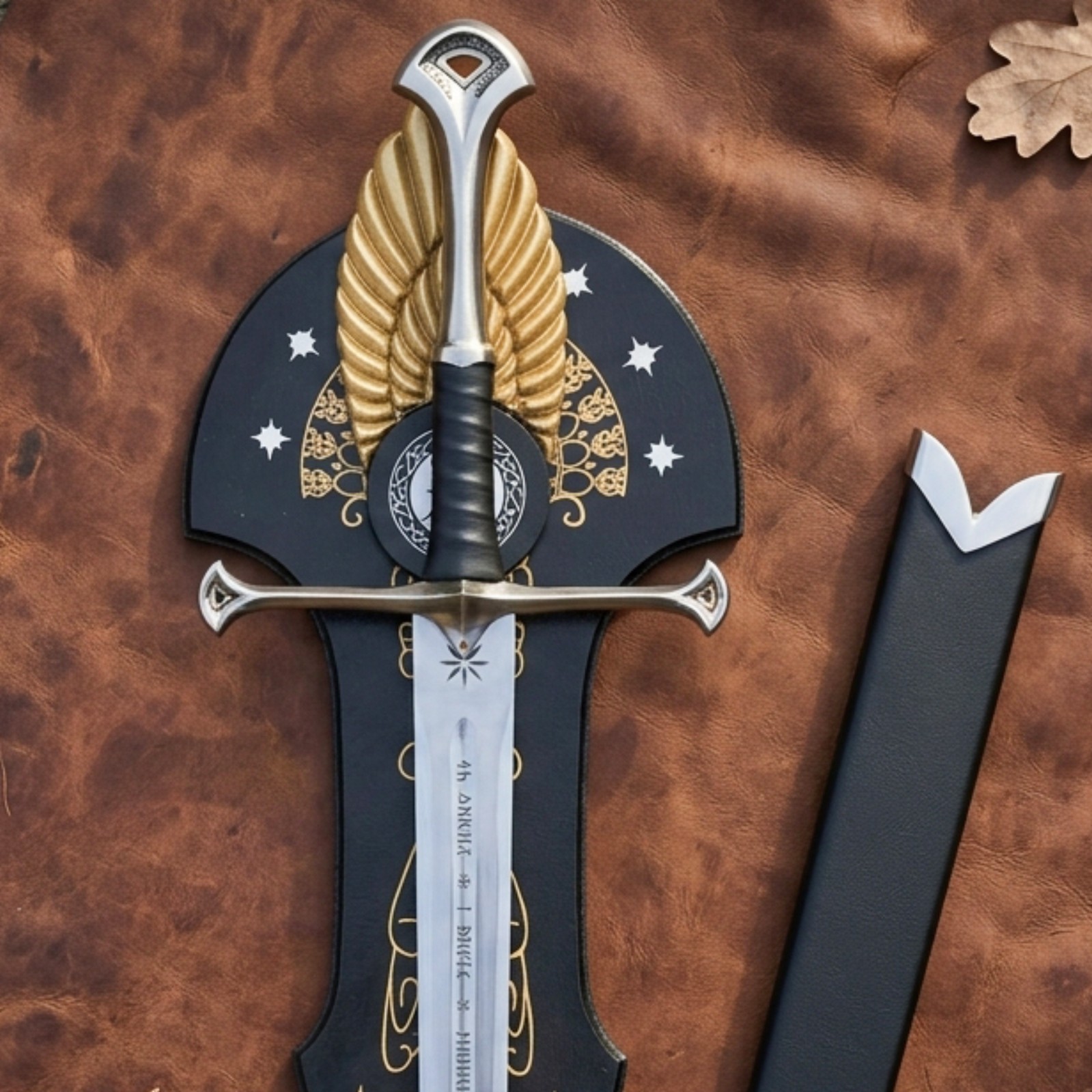 Custom Rings Inspired Sword of King Elendil of the Dúnedain, Stainless Steel Custom Rings Inspired Sword of King Elendil of the Dúnedain, Stainless Steel