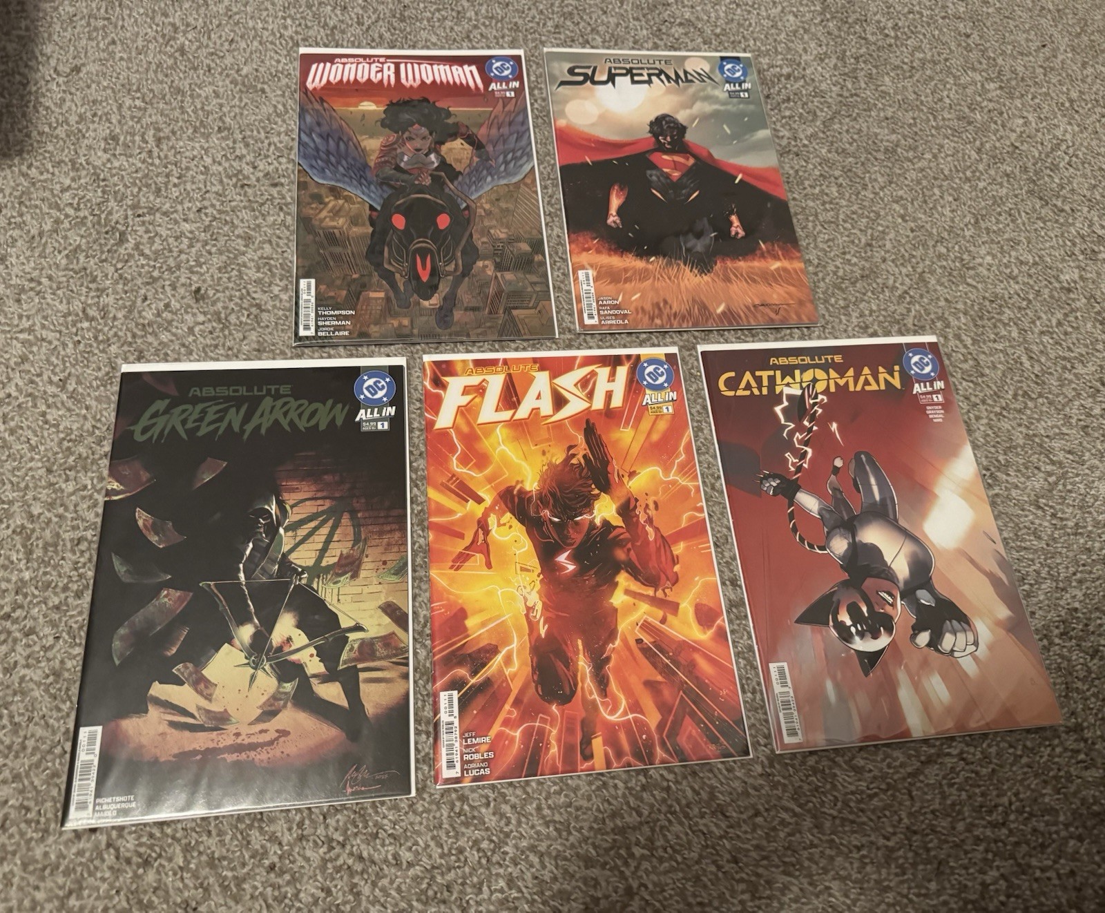 Mixed Lot Of 5 DC Comics Absolute #1 Issues All 1st Prints Wonder Woman + More