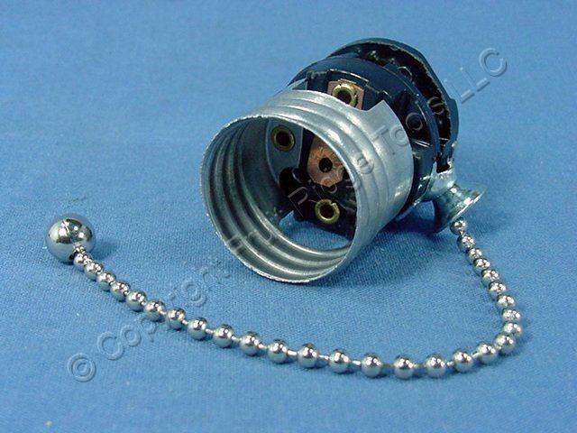 Leviton Nickel Pull Chain Lamp Light Socket Lampholder Core 660W-250V 19980-M