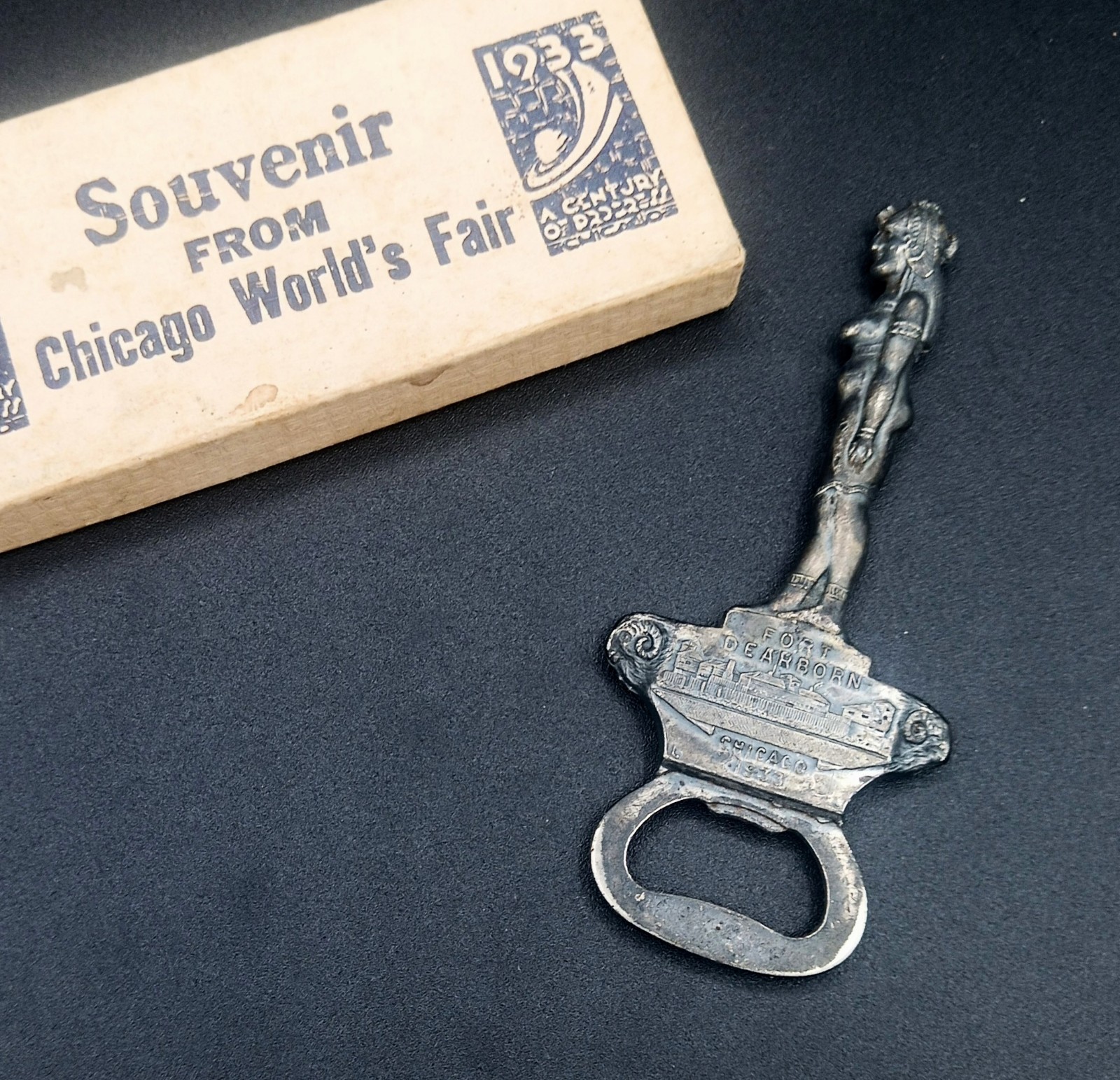 Vtg 1933 Chicago World's Fair Egyptian Goddess Bottle Opener w/ Original Box Vtg 1933 Chicago World's Fair Egyptian Goddess Bottle Opener w/ Original Box
