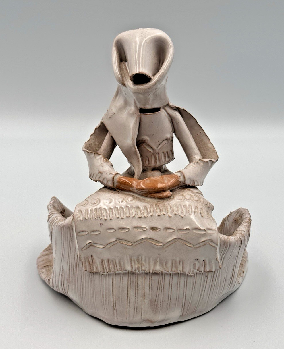 Vintage Emilia Palomba Sardinia Woman Ceramic Sculpture SIGNED Figurine PRISTINE