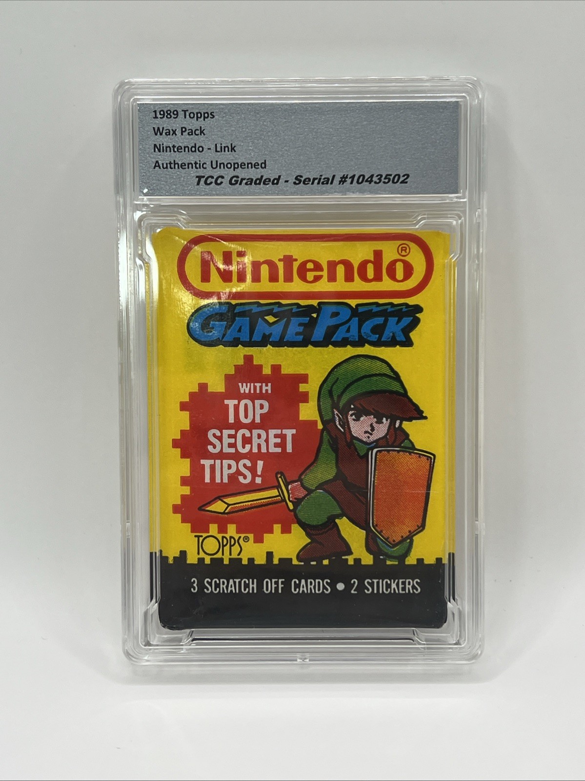 1989 Topps Nintendo Link Wax Pack Authentic Unopened Encapsulated 1989 Topps Nintendo Link Wax Pack Authentic Unopened Encapsulated