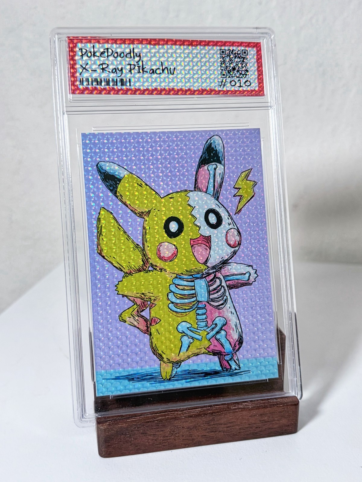 PokeDoodly X-Ray 1/1 Custom Art Card Holo Slab #010 Skeleton