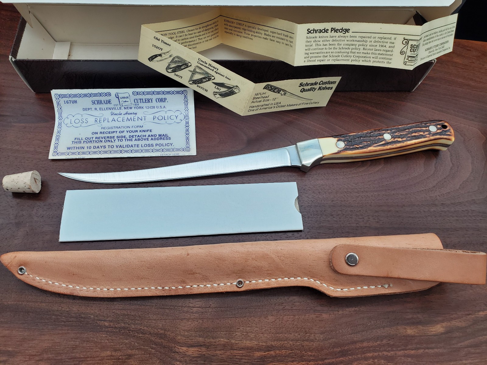 Schrade Uncle Henry 167 UH Fillet Knife. USA. Never Used, Original Box. 167UH Schrade Uncle Henry 167 UH Fillet Knife. USA. Never Used, Original Box. 167UH