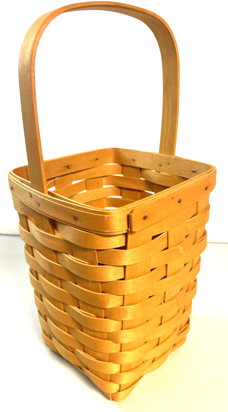 Longaberger 1998 Large Peg Basket Handwoven USA Honey 8.5" Tall