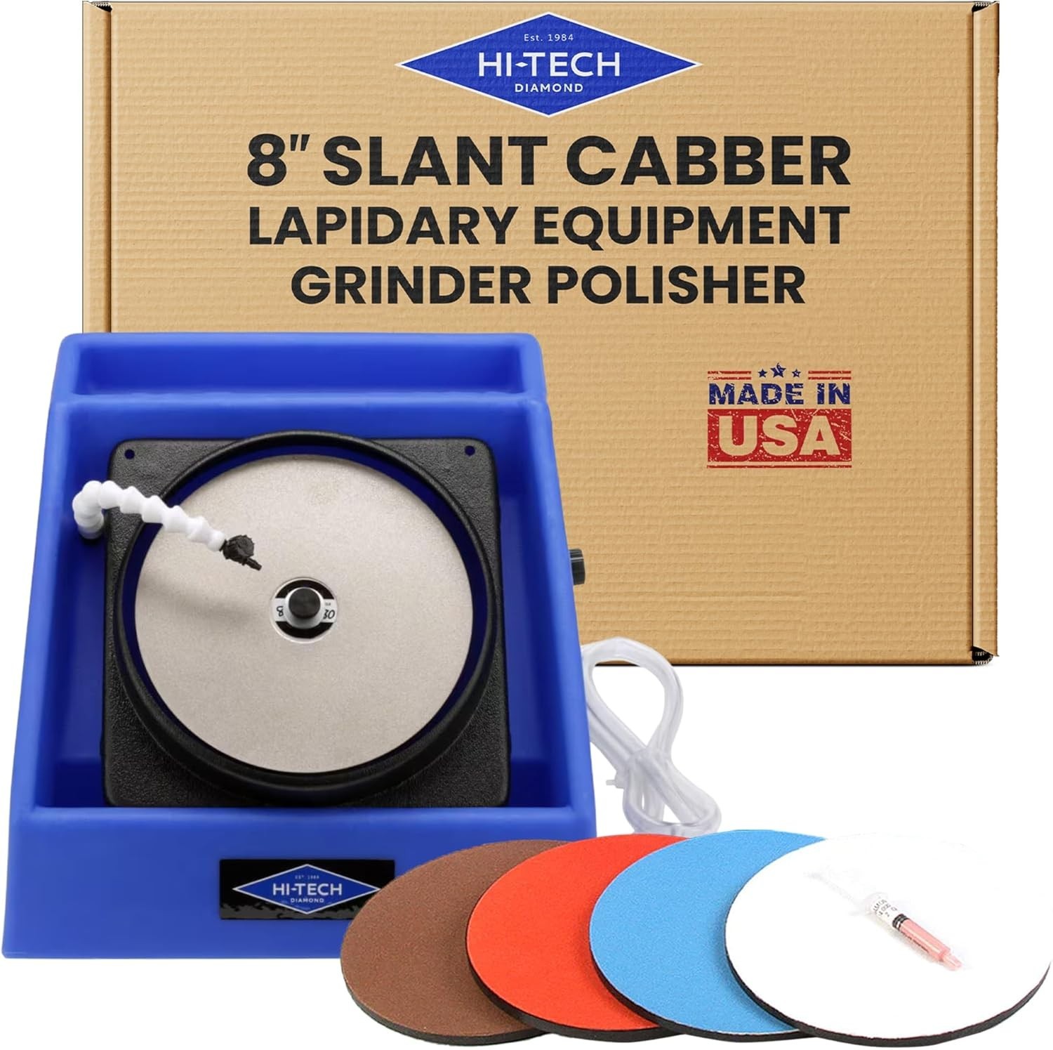 Hi-Tech Diamond 8" Slant Cabber | Lapidary Rock Grinding Polishing Machine Hi-Tech Diamond 8" Slant Cabber | Lapidary Rock Grinding Polishing Machine