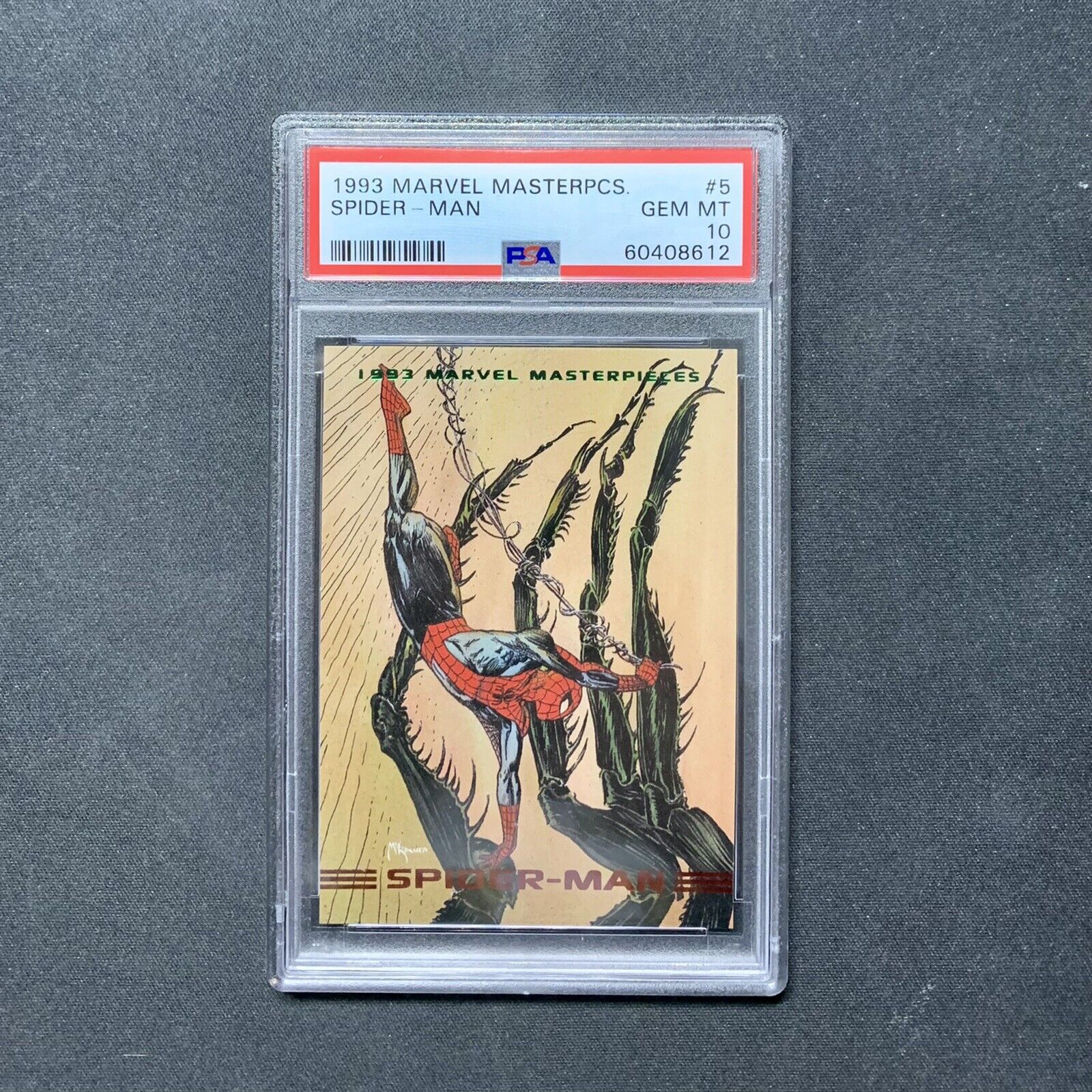 1993 Marvel Masterpieces #5 Spider-man PSA 10 💎LOW POP FREE INSURED SHIPPING
