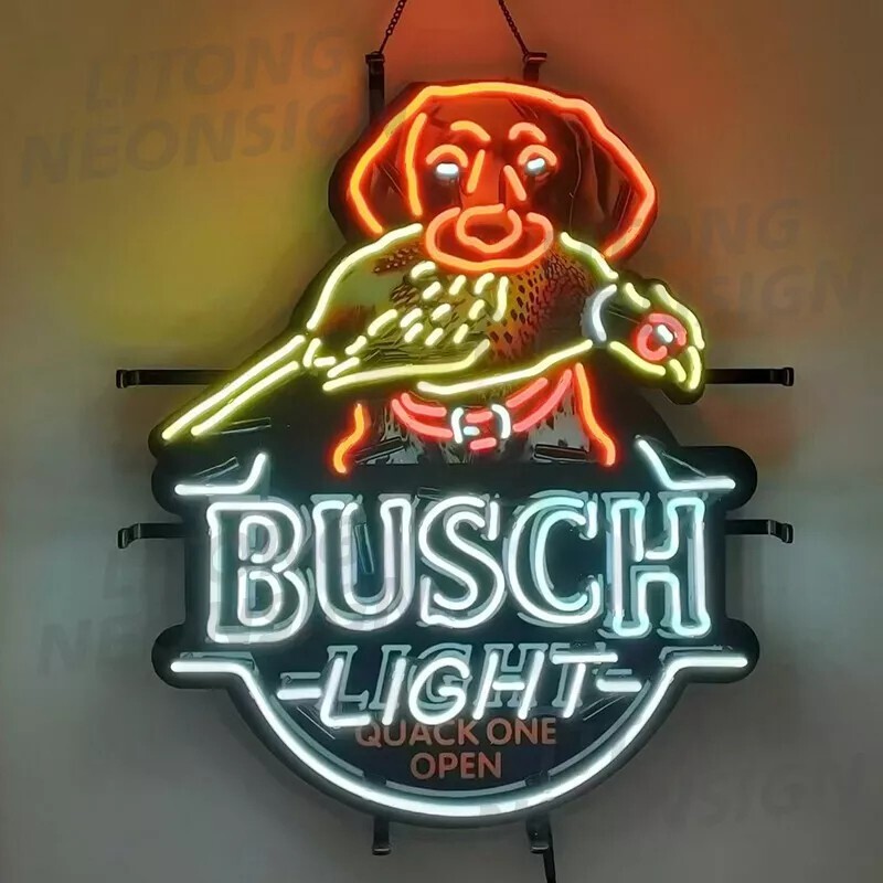 Hunting Dog Pheasant Flying Duck Beer Quack One Open 20"x16" Neon Sign Light Bar Hunting Dog Pheasant Flying Duck Beer Quack One Open 20"x16" Neon Sign Light Bar