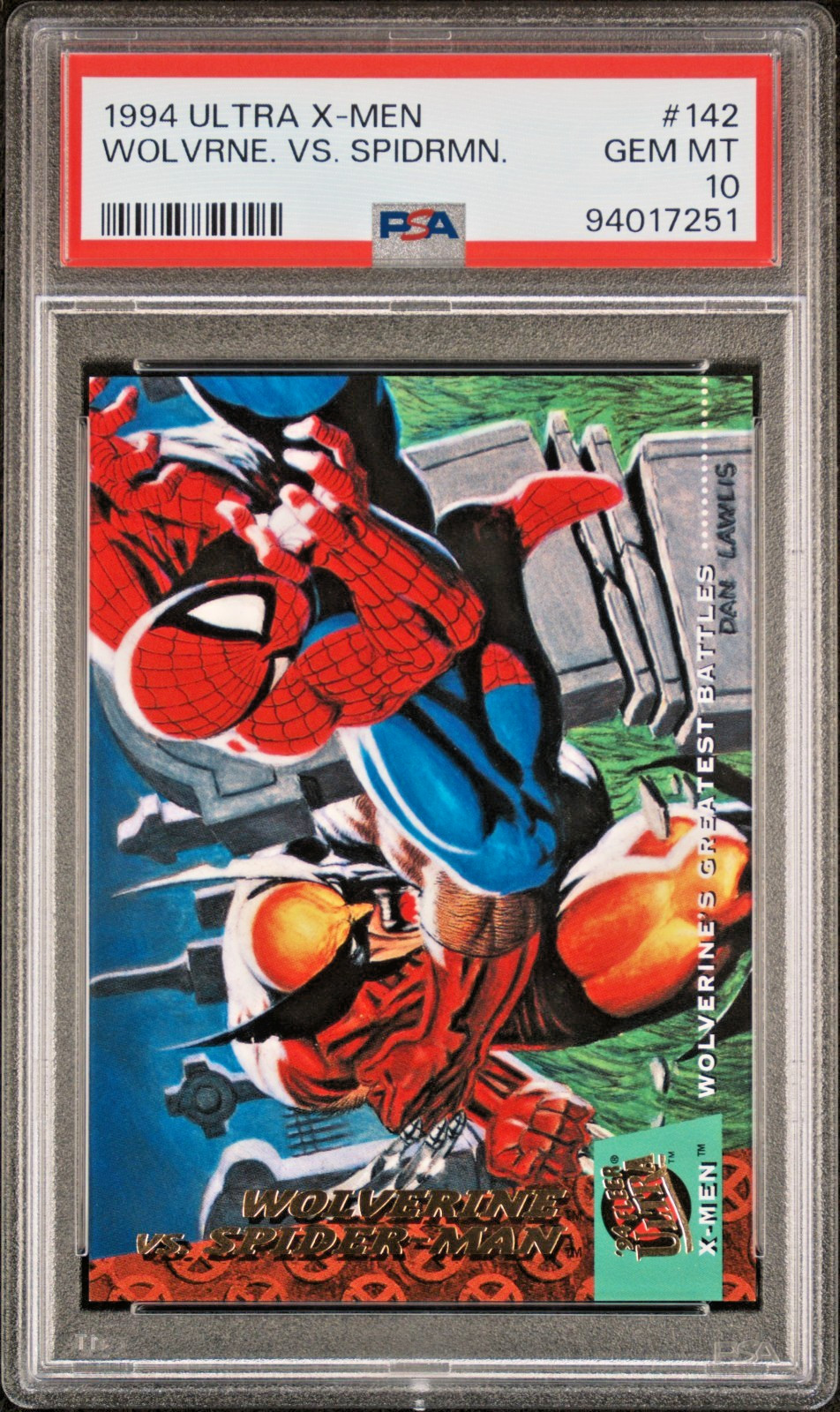 1994 Fleer Ultra X-Men Wolverine vs Spider-Man #142 PSA 10 RARE Low Pop Marvel 1994 Fleer Ultra X-Men Wolverine vs Spider-Man #142 PSA 10 RARE Low Pop Marvel