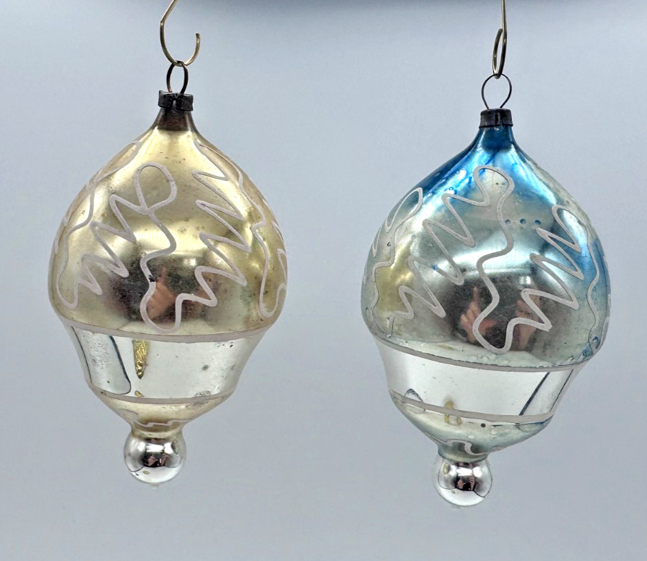 2 Antique German Glass Christmas Ornaments Parachute Early 1920s Lauscha (?) 2 Antique German Glass Christmas Ornaments Parachute Early 1920s Lauscha (?)