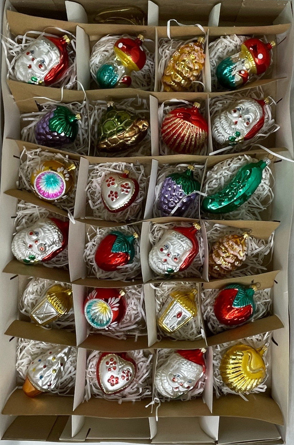 Lot of 24 VTG Glass Christmas Ornaments Old World Glass Ornaments Santa Pickle Lot of 24 VTG Glass Christmas Ornaments Old World Glass Ornaments Santa Pickle