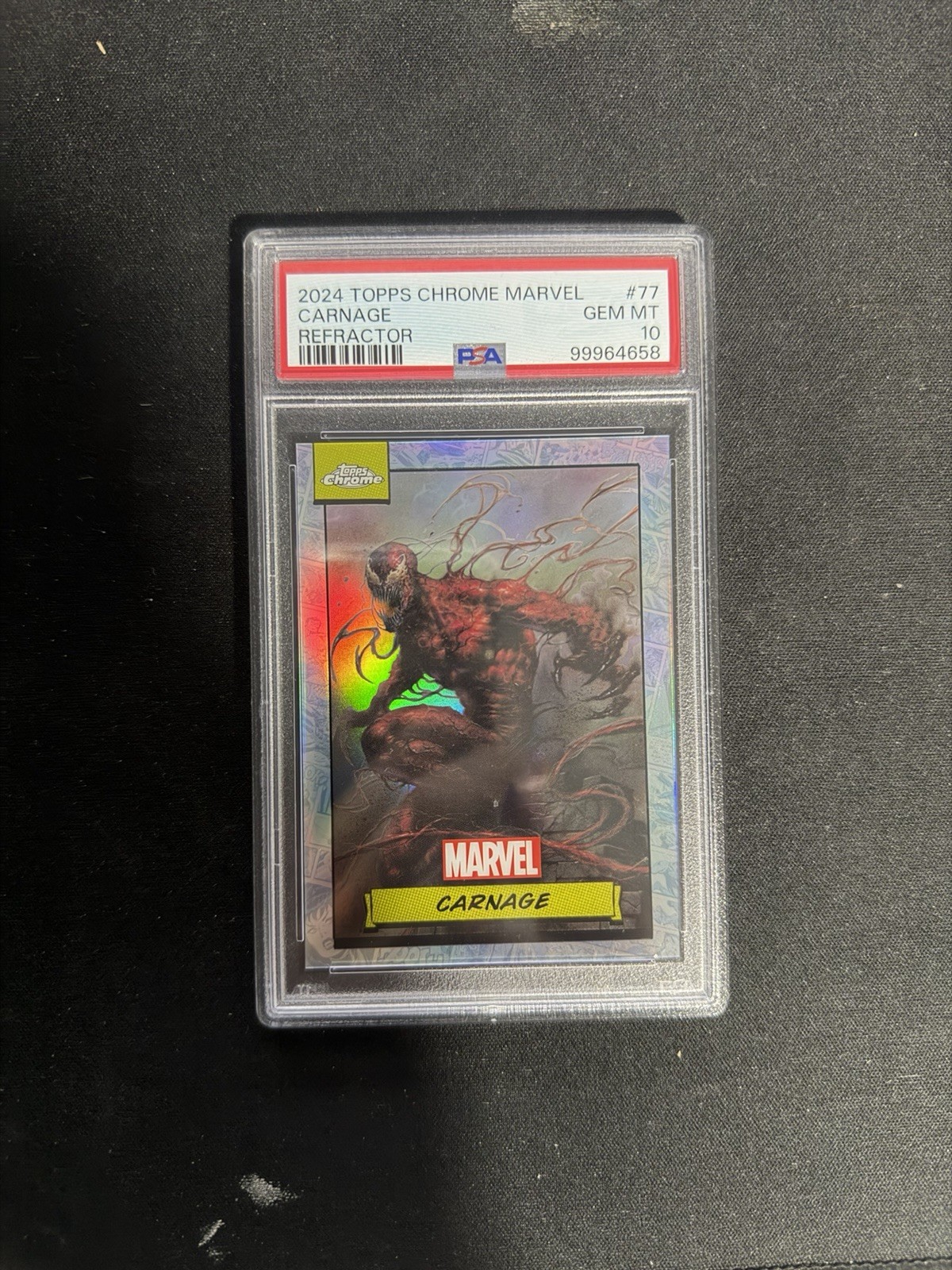 2024 TOPPS CHROME MARVEL #77 CARNAGE REFRACTOR GEM MINT PSA 10 2024 TOPPS CHROME MARVEL #77 CARNAGE REFRACTOR GEM MINT PSA 10