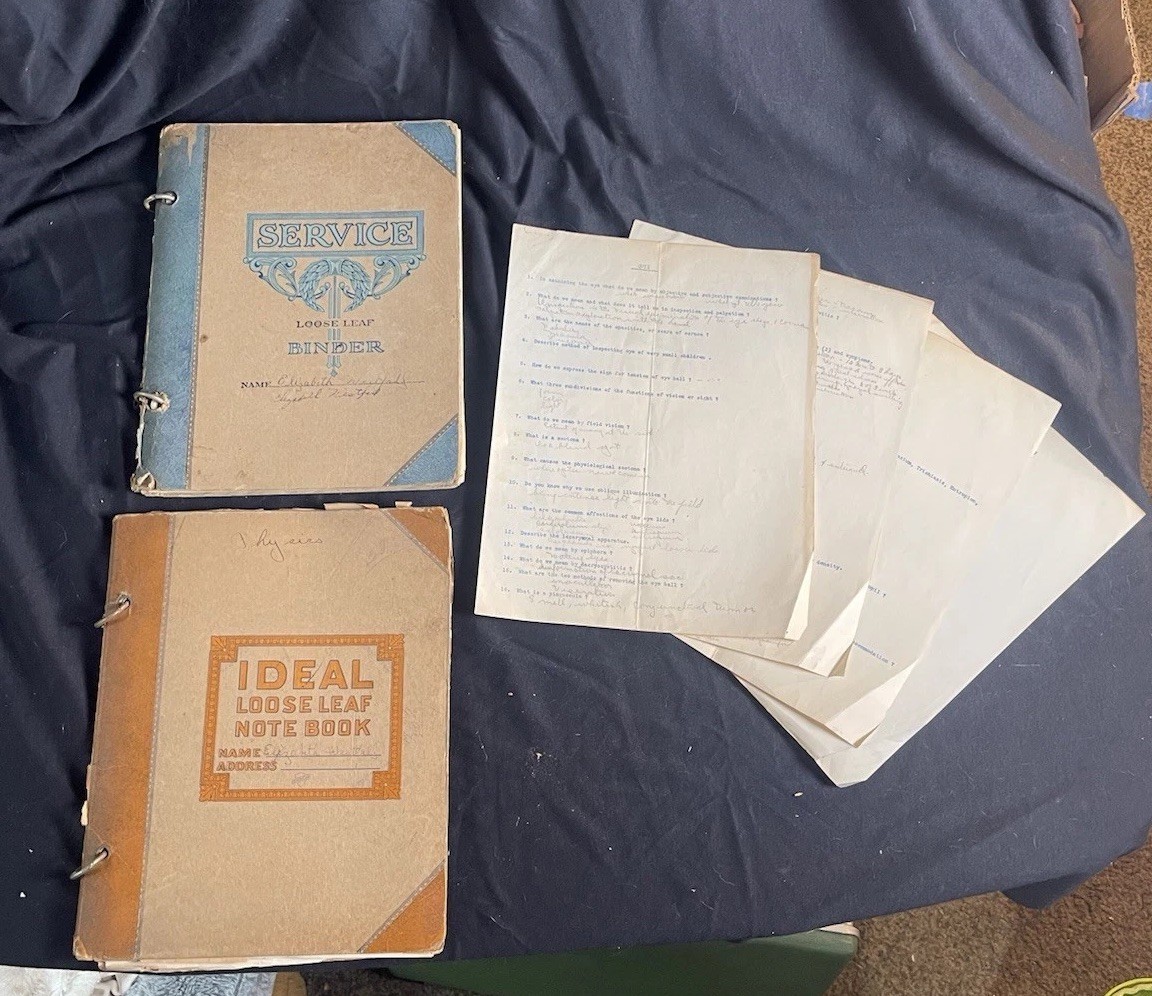 Vintage 1920s Medical School Loose Leaf Notebooks & Original Medical Quiz Lot