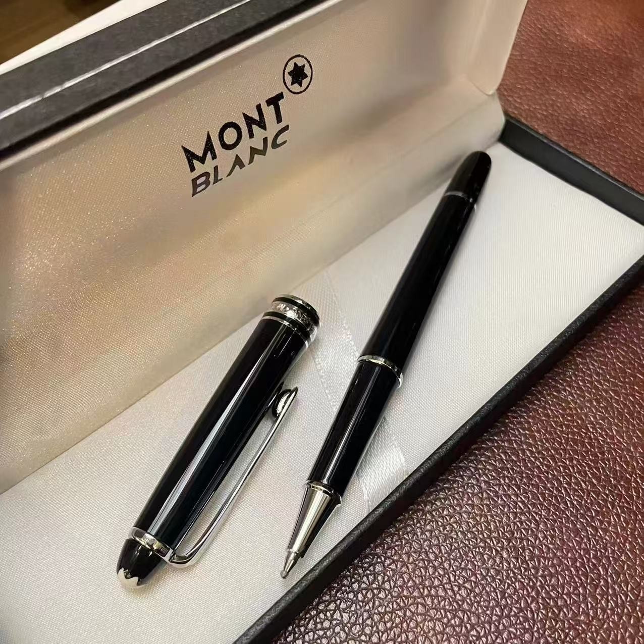Montblanc Silver Finish Meisterstuck Classique Luxury Rollerball Pen 163 w/Box Montblanc Silver Finish Meisterstuck Classique Luxury Rollerball Pen 163 w/Box