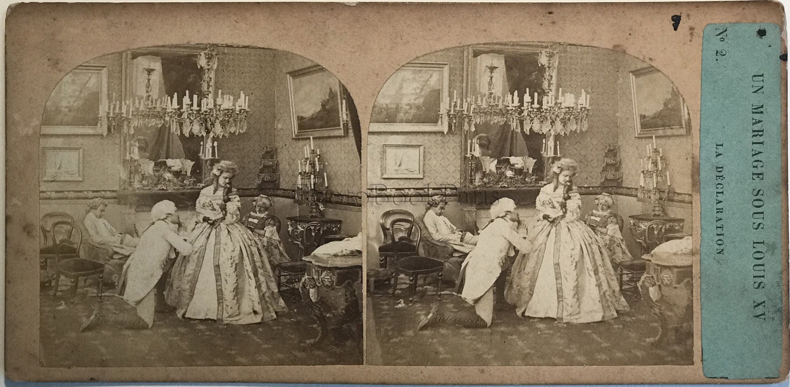 A Wedding Under Louis XV The Declaration Stereo Vintage Albumen Photo 1859 A Wedding Under Louis XV The Declaration Stereo Vintage Albumen Photo 1859
