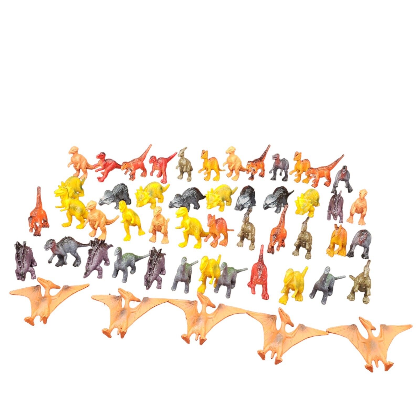 Lot Of 51 Miniature Toy Dinosaur Figures Mini Micro Plastic 1 - 2 1/2” Tall
