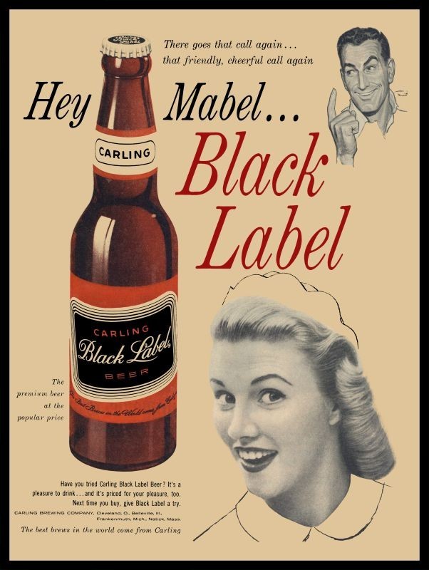 1957 Style Black Label Beer - Hey Mabel Ad Campaign - NEW METAL SIGN: 9x12" 1957 Style Black Label Beer - Hey Mabel Ad Campaign - NEW METAL SIGN: 9x12"