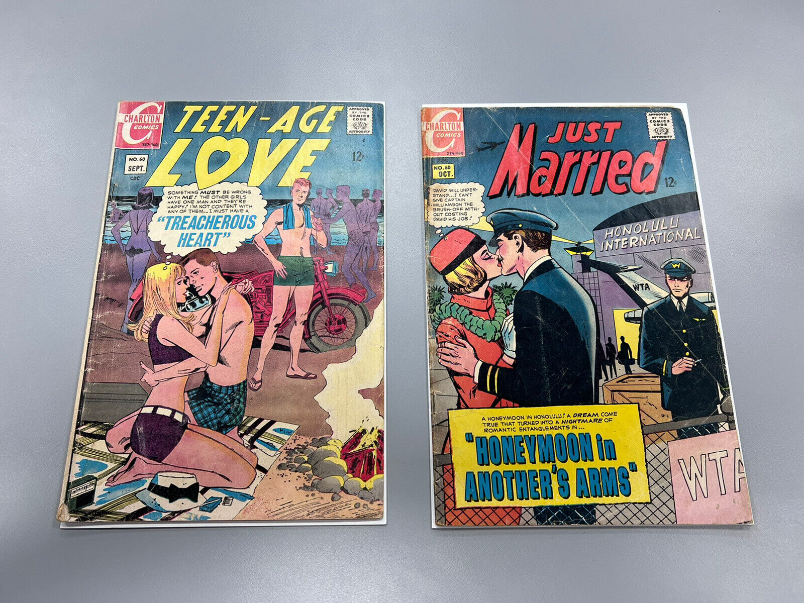 Lot Of 2 -1968 #60 Charlton Comic, Just Married, Teen-Age Love 12c