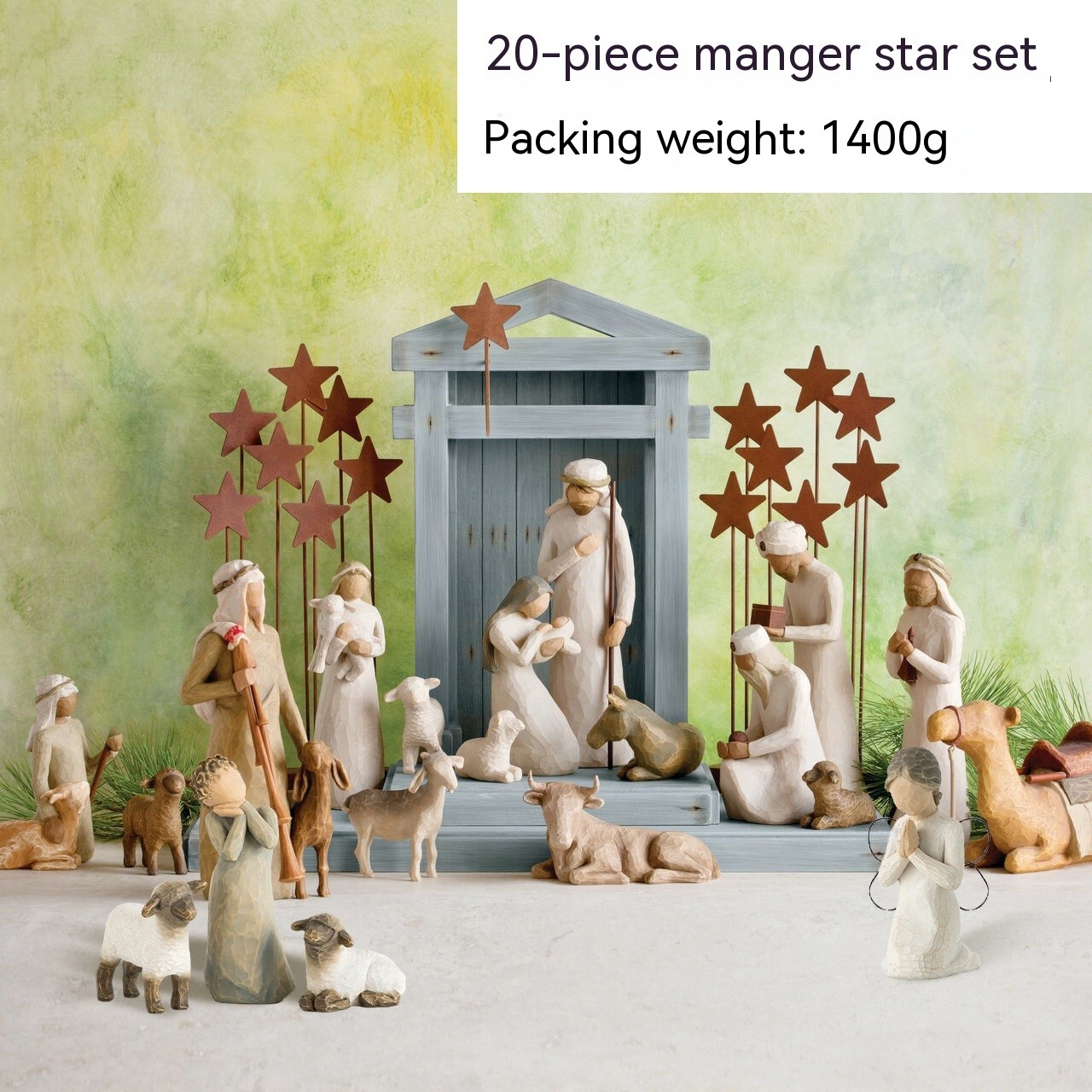 20PC NEW Christmas Tree Nativity Figures Set Series Statue Painted Decor Gift 20PC NEW Christmas Tree Nativity Figures Set Series Statue Painted Decor Gift
