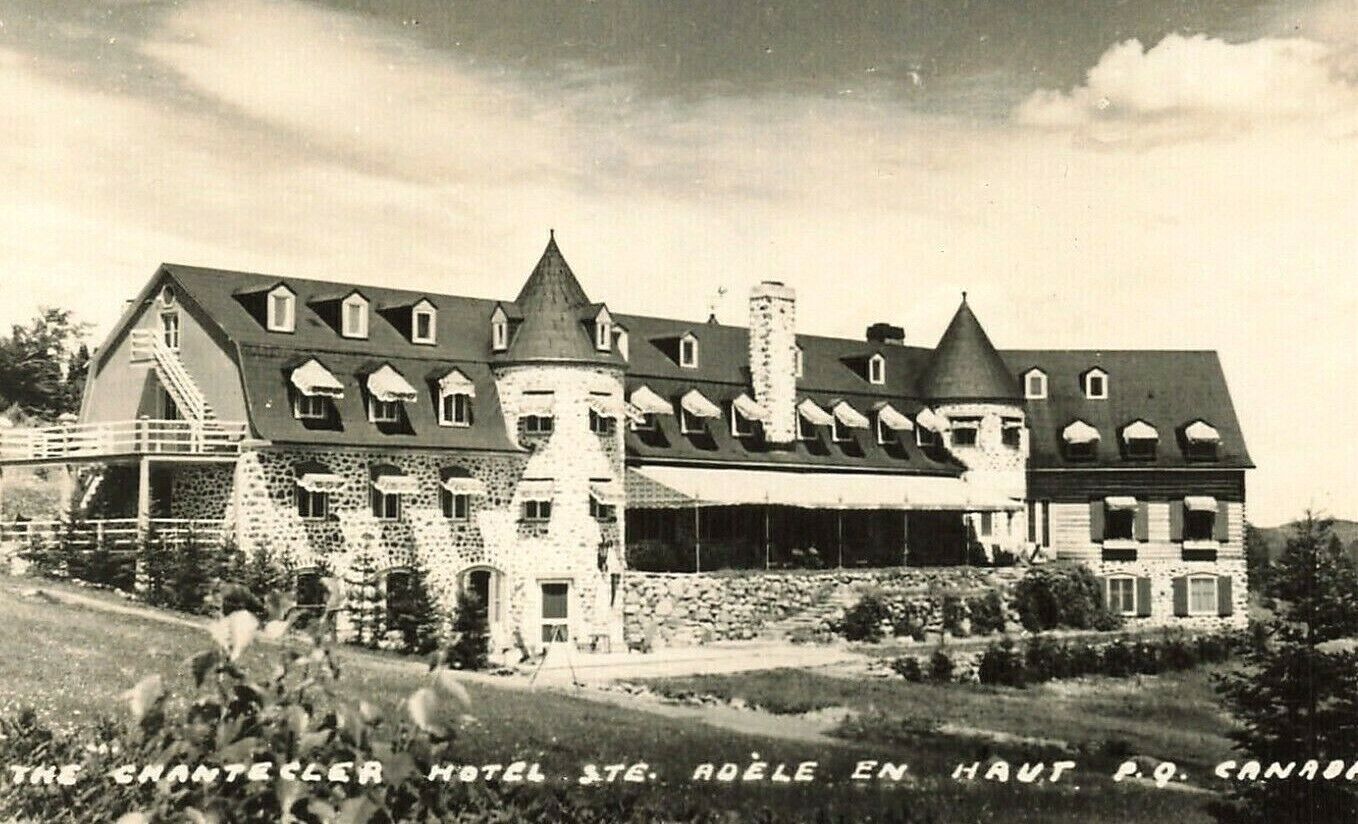 c1940s Le Chantecler Hotel Ste-Adele Canada RPPC Postcard Real Photo Resort *A4