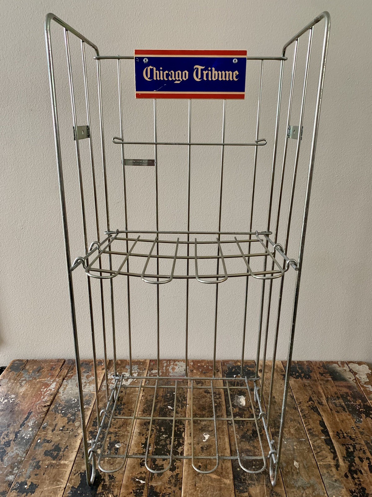 Vintage Chicago Tribune Newspaper Newsstand Rack Kaspar Wire Works Shiner Texas Vintage Chicago Tribune Newspaper Newsstand Rack Kaspar Wire Works Shiner Texas