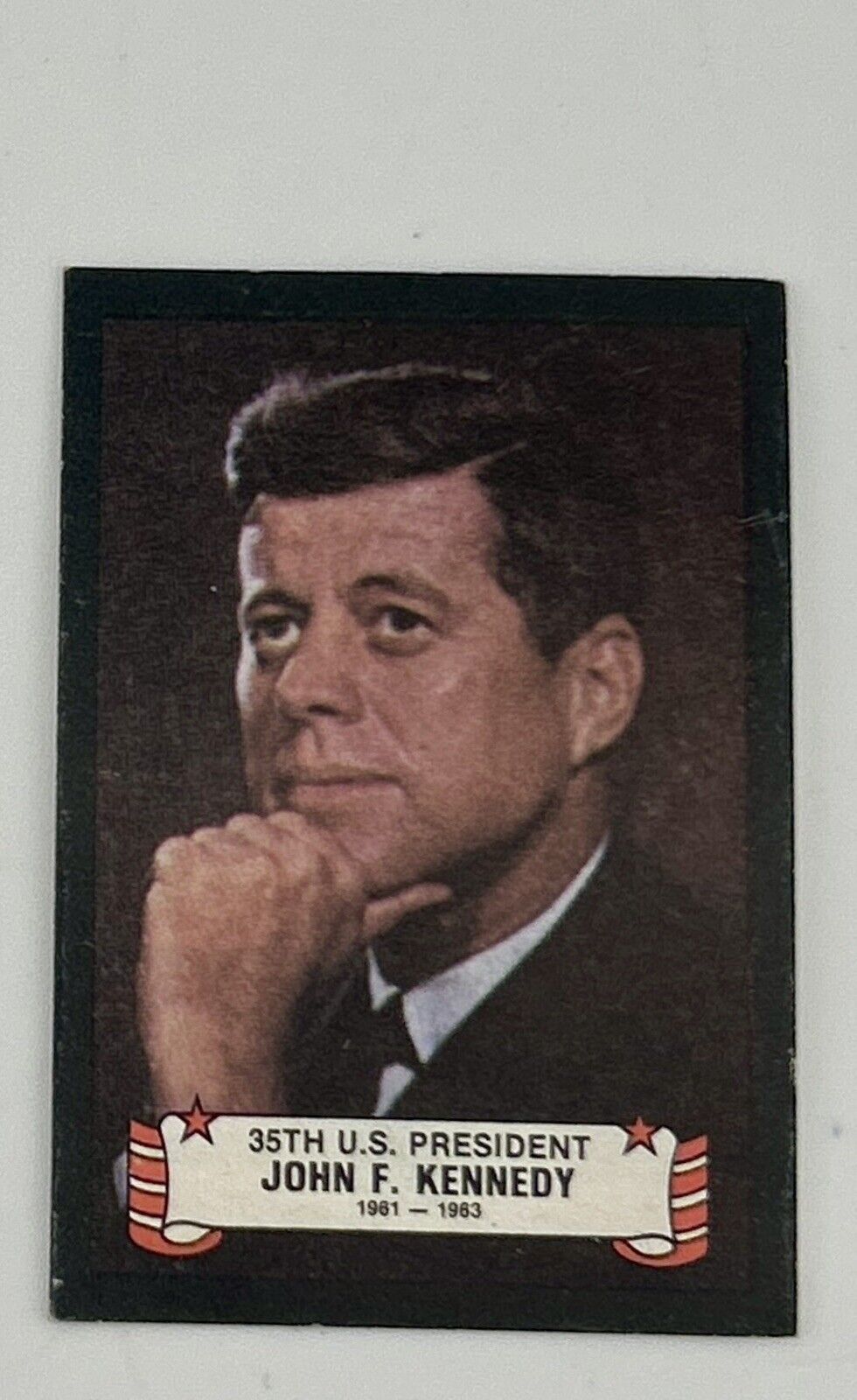 Presidential Stick’r Trading Card 35th President John F. Kennedy #34 of 39 RARE