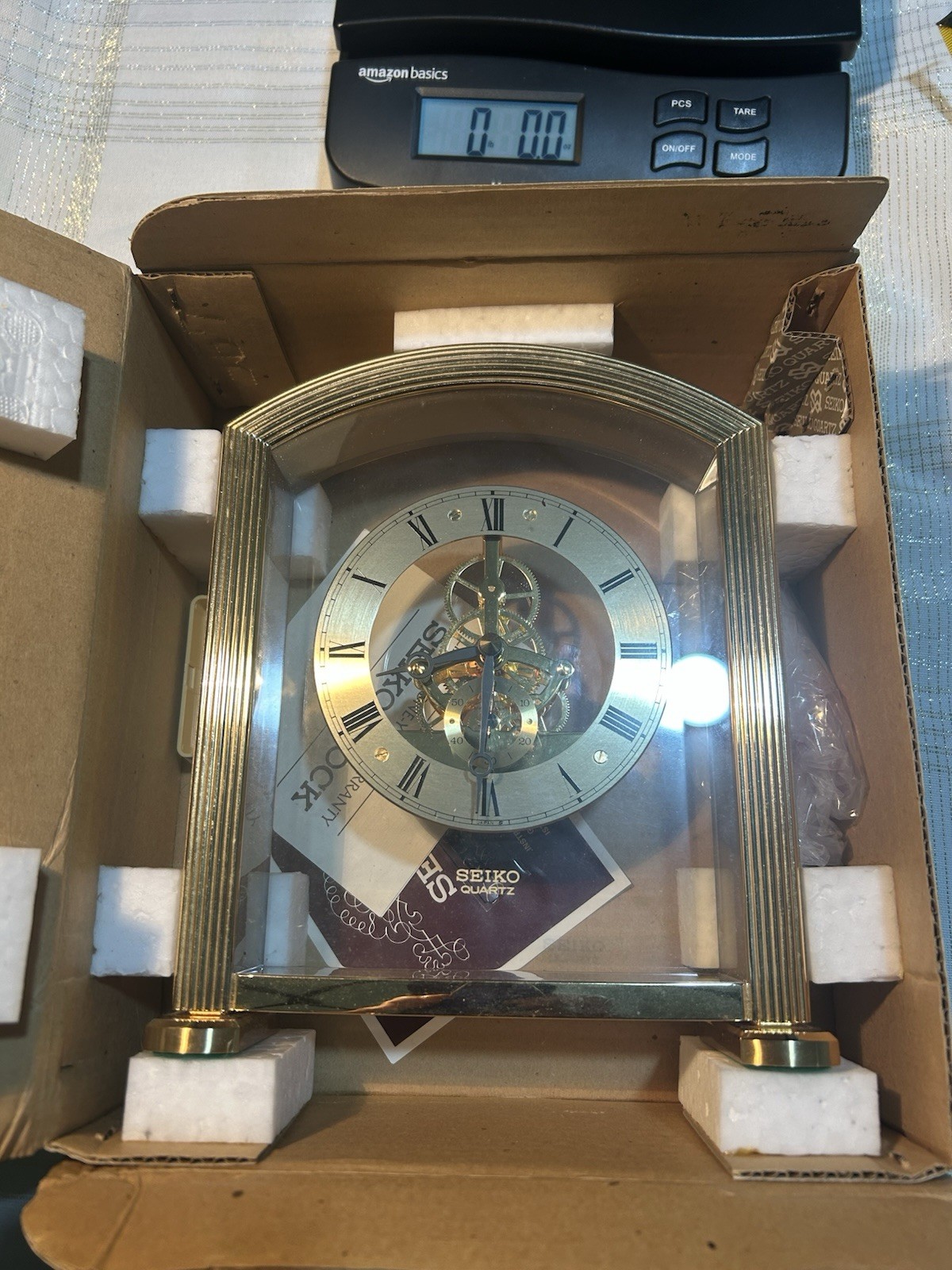 1980s Seiko Skeleton Quartz Watch. New In Box. 8.75”x7” 1980s Seiko Skeleton Quartz Watch. New In Box. 8.75”x7”