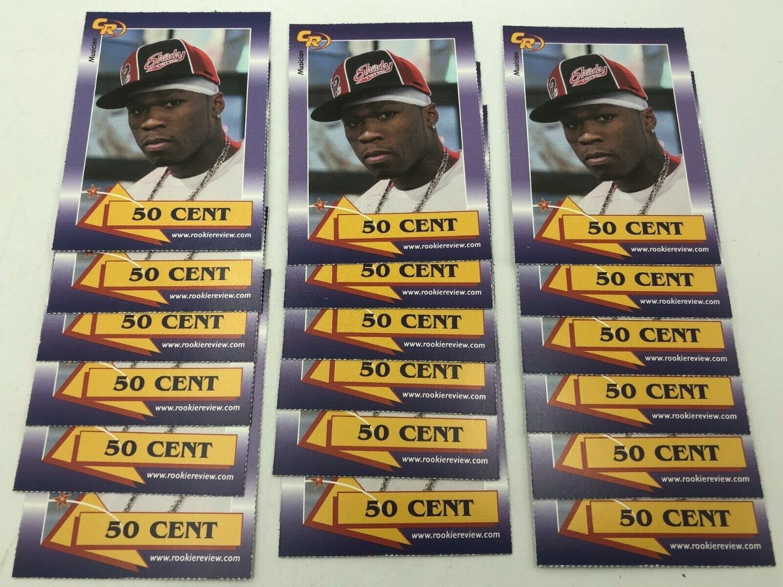 (18)x 50 Cent Music Actor Celebrity Review 2003 Trading Card Lot