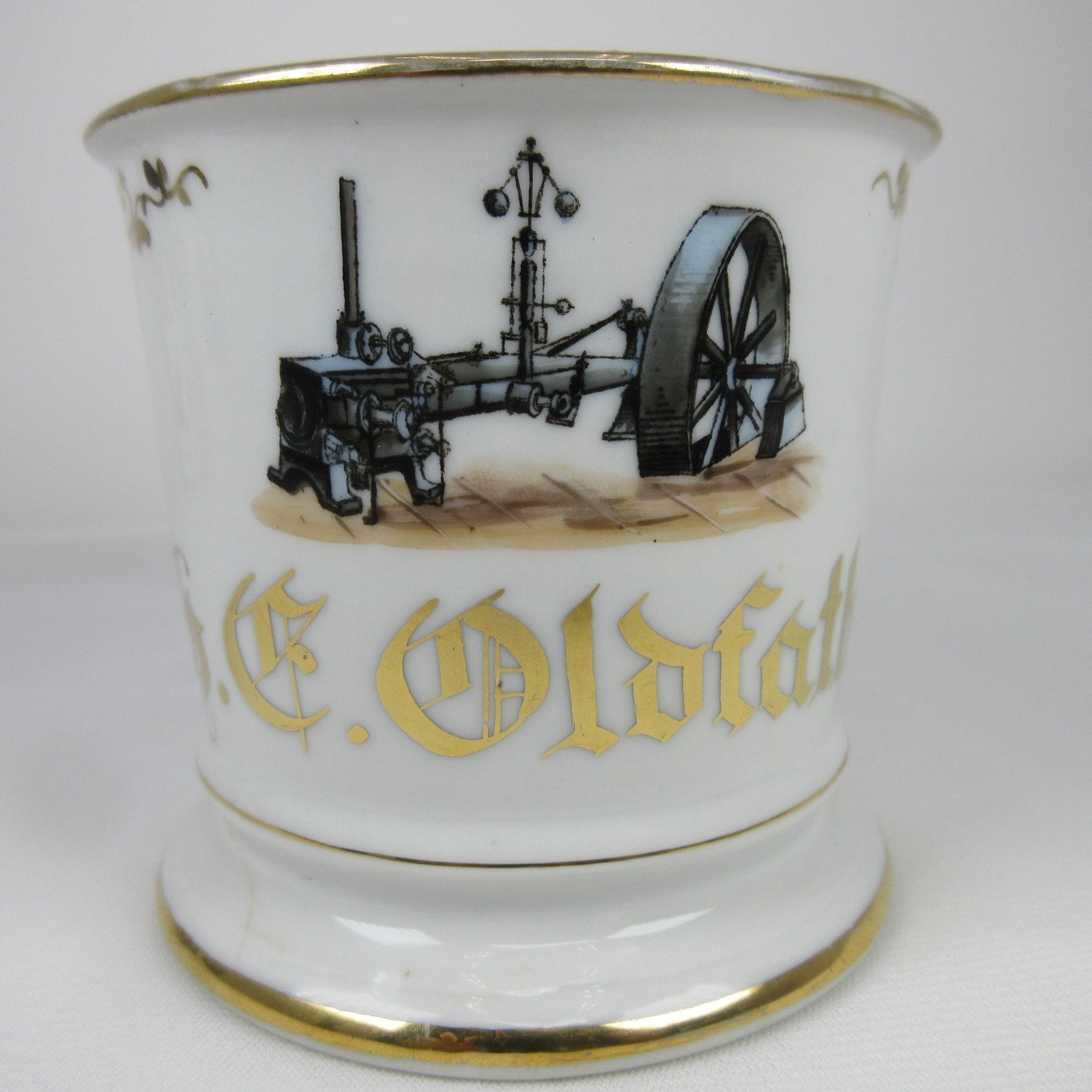 ANTIQUE VINTAGE OCCUPATIONAL BARBER SHAVING MUG MACHINIST ENGINE OPERATOR 3 1/2" ANTIQUE VINTAGE OCCUPATIONAL BARBER SHAVING MUG MACHINIST ENGINE OPERATOR 3 1/2"