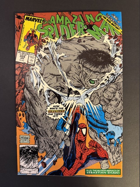 Amazing Spider-Man #328 1990 KEY Classic Hulk Cover Todd McFarlane Comic NM 9.0 Amazing Spider-Man #328 1990 KEY Classic Hulk Cover Todd McFarlane Comic NM 9.0