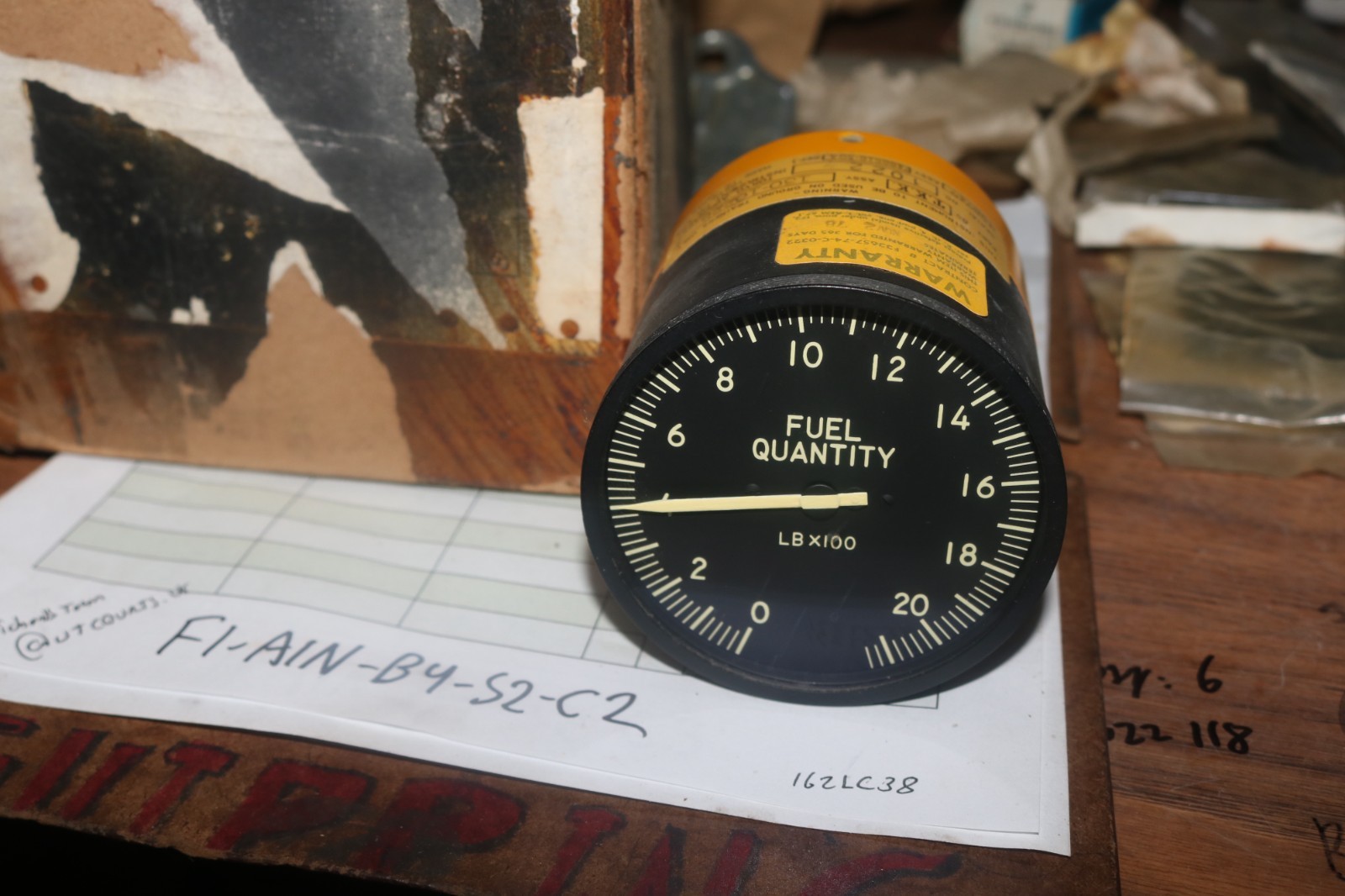 near mint USAF T-37 A-37 fuel QTY gauge for flight simulator PN 130-10225 near mint USAF T-37 A-37 fuel QTY gauge for flight simulator PN 130-10225