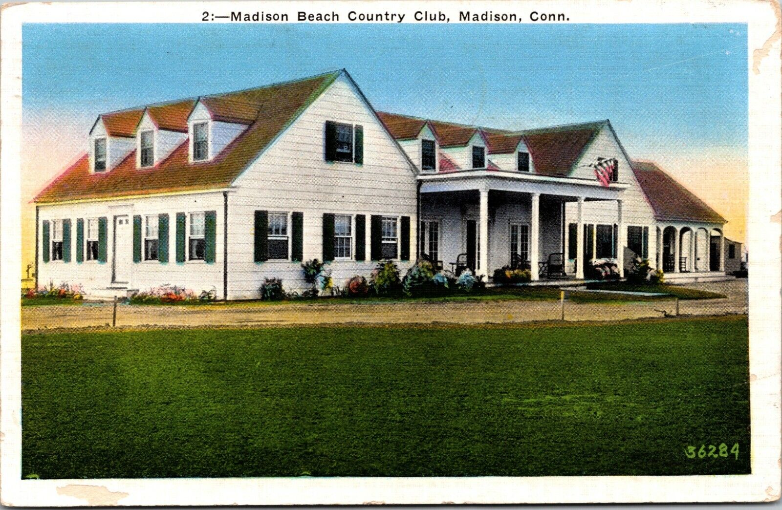 Madison Connecticut CT Madison Beach Country Club Vintage Postcard 