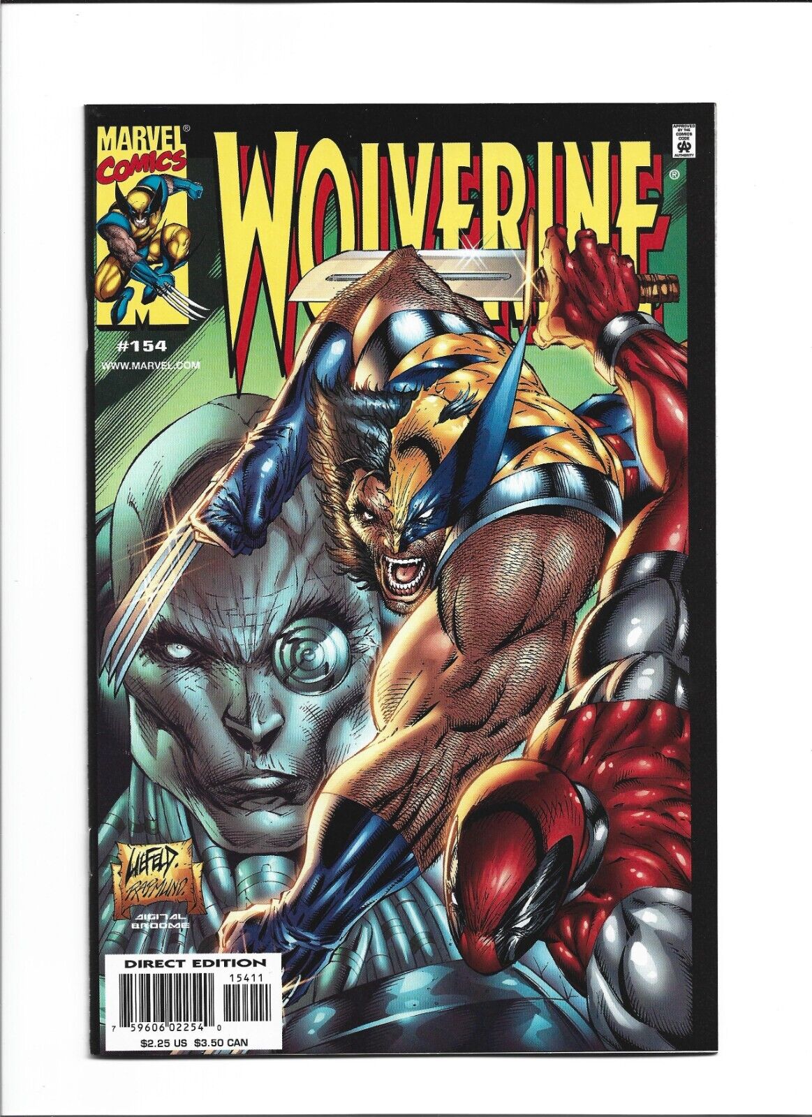 Wolverine #154 (Sept. 2000, Marvel) NM (9.4) Wolverine vs, Deadpool 