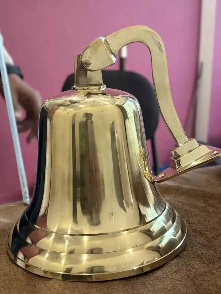 Large Nautical Ship's Boat Bell 11" Solid Brass Marine Maritime Wall Decor GIFT