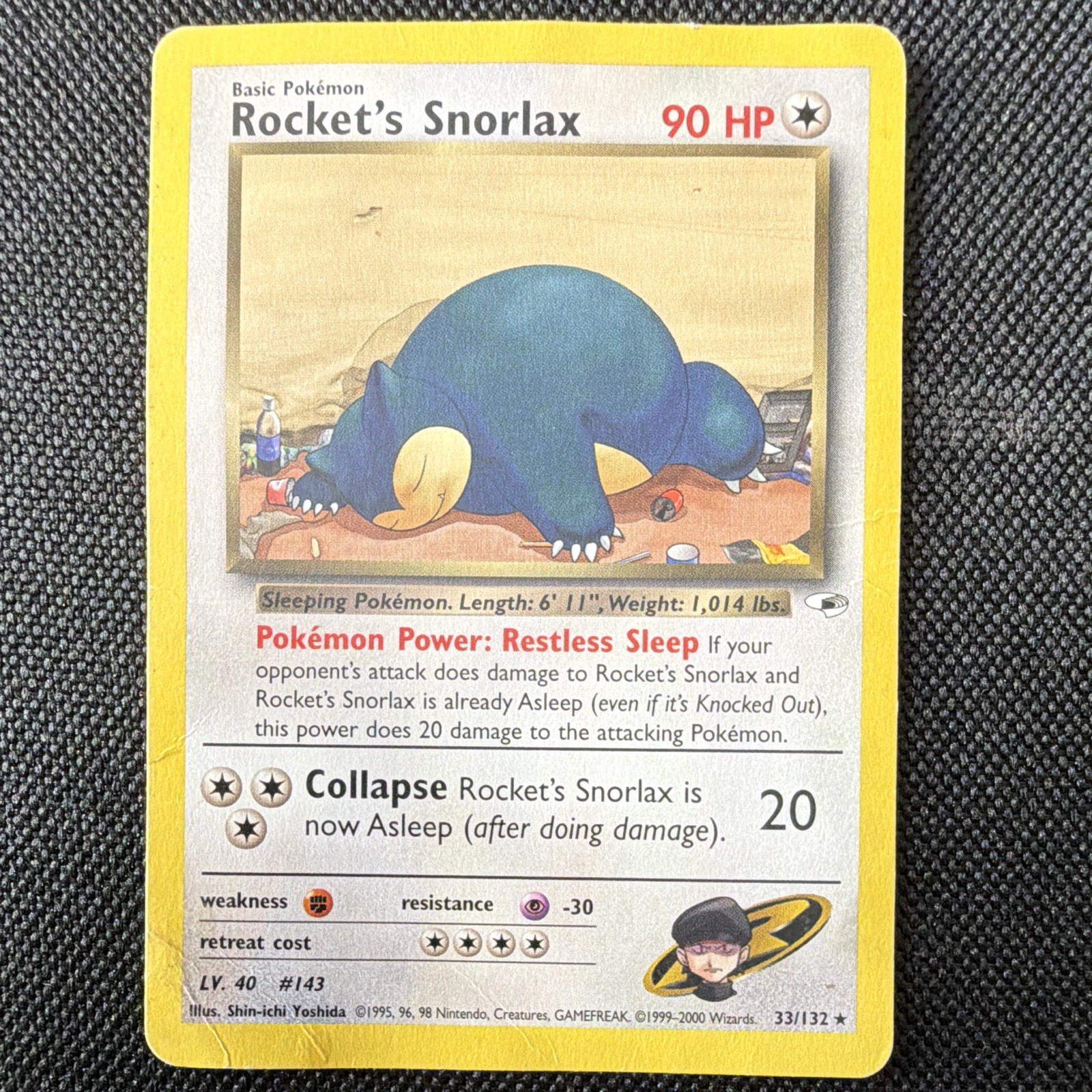 Wizards of the Coast Pokémon Team Rocket Rocket's Snorlax 1st Ed 33/132
