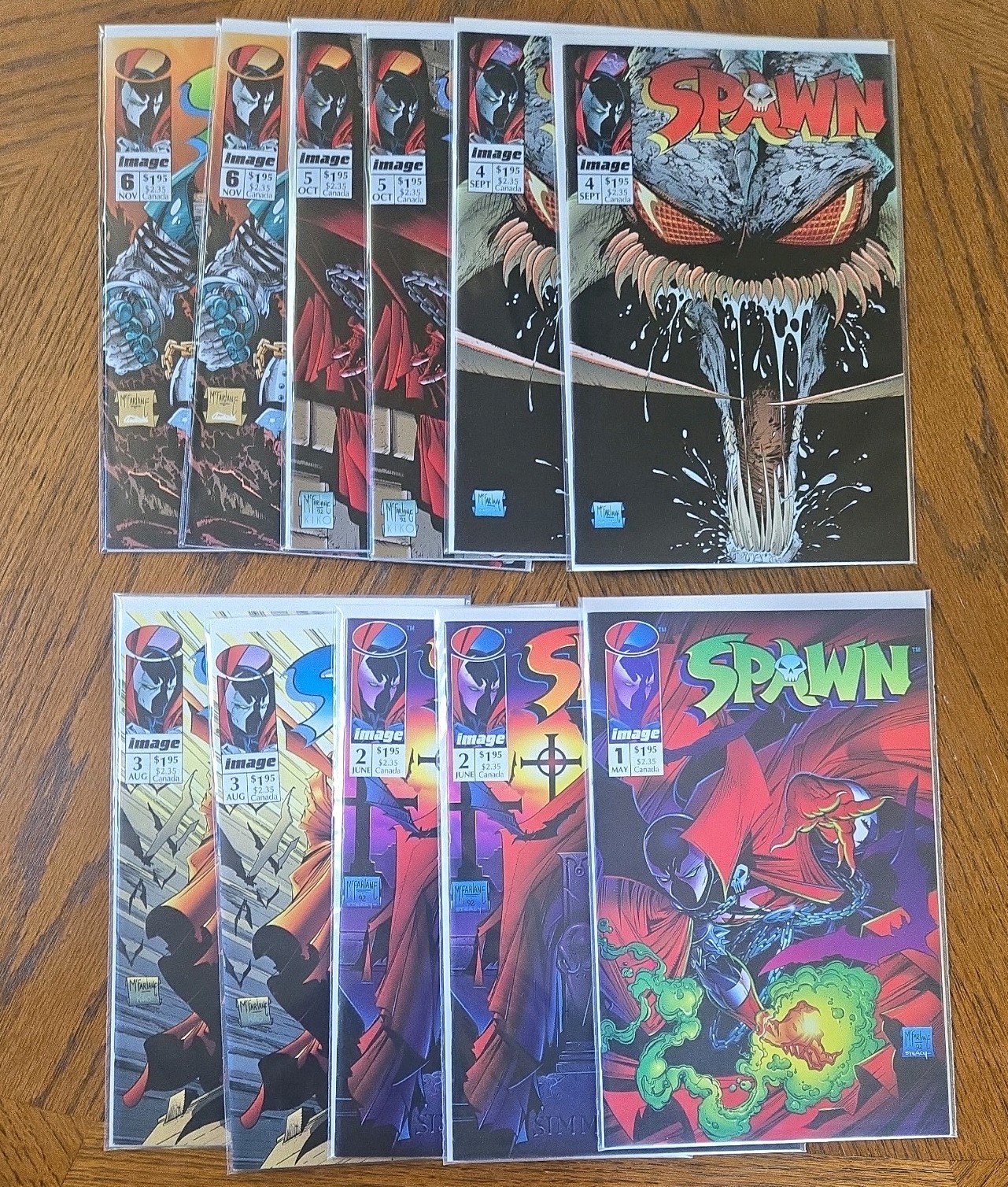 Spawn Limited Edition.  #1, 2x #2, 2x #3, 2x #4, 2x #5, 2x #6 - 1992. McFarlane