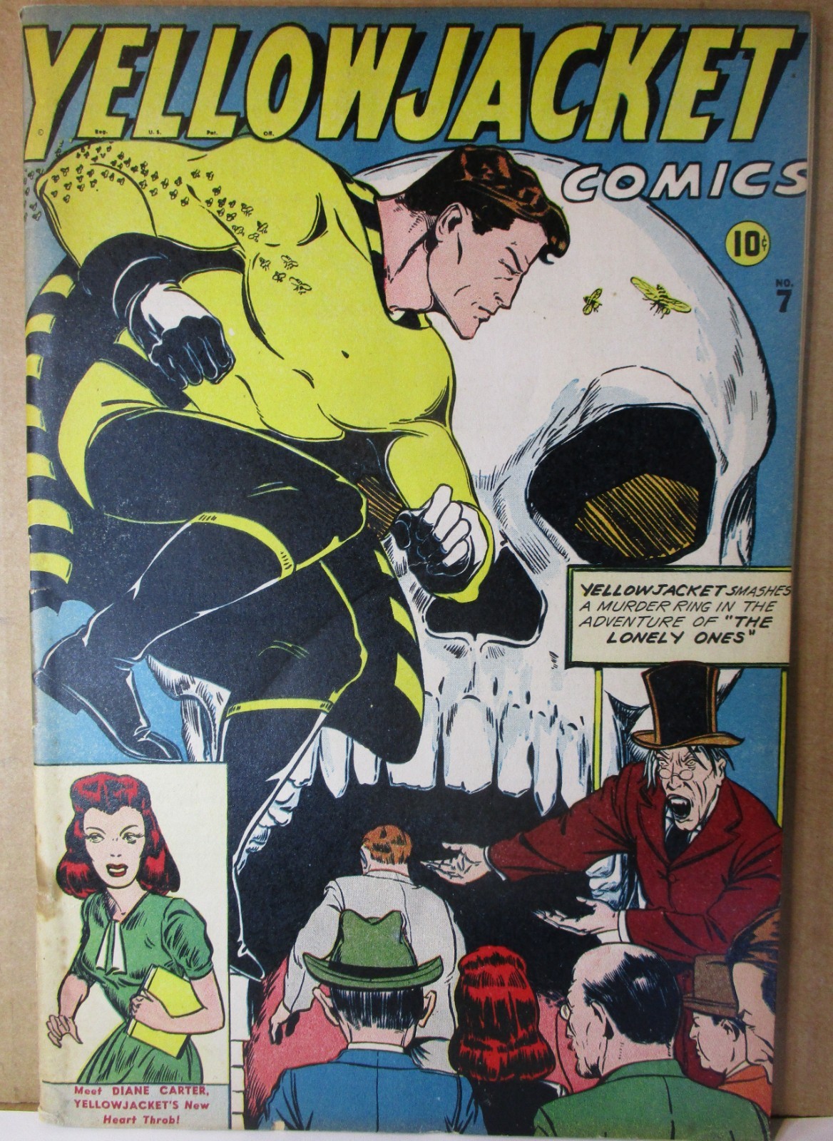 Yellowjacket Comics 7 SKULL C/S 1945 Charlton Tales of Terror & Old Witch pre-EC Yellowjacket Comics 7 SKULL C/S 1945 Charlton Tales of Terror & Old Witch pre-EC