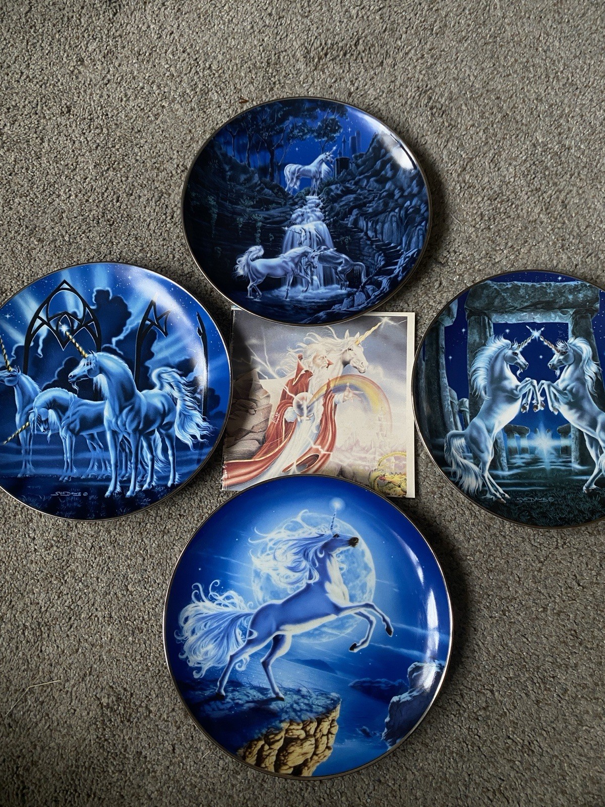 Vtg Franklin Mint “Mystical Moon Of The Diamond Unicorn” By Sue Dawe.Rare Bundle Vtg Franklin Mint “Mystical Moon Of The Diamond Unicorn” By Sue Dawe.Rare Bundle