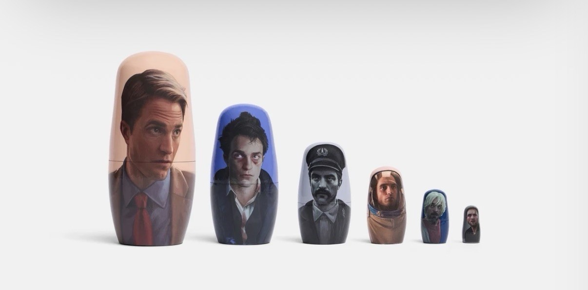 A24 Primetime Collectible Robert Pattinson Wood Nesting Doll Set | PRESALE A24 Primetime Collectible Robert Pattinson Wood Nesting Doll Set | PRESALE
